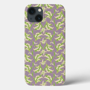 Art Nouveau Style iPad Case, Lilies on Mauve iPhone 13 Case