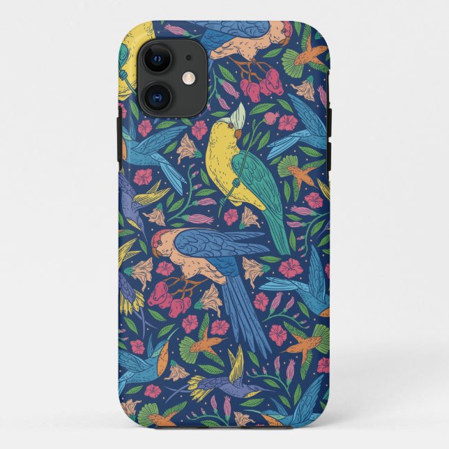 Art nouveau style parrots pattern Case-Mate iPhone case (Back)