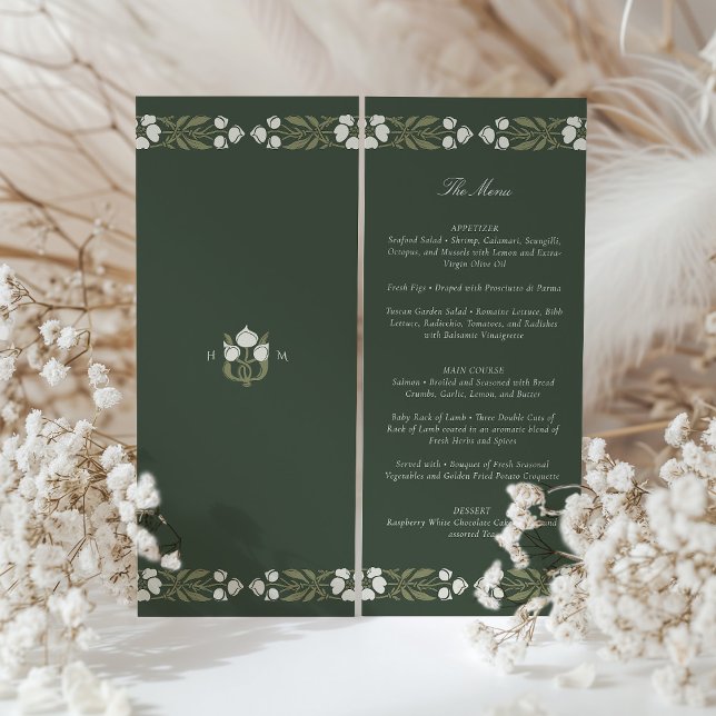 Art Nouveau Style Wedding Menu Card (Creator Uploaded)