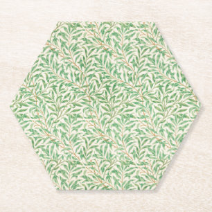 Art Nouveau Style Willow Bough Pattern Paper Coaster