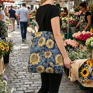 Art Nouveau Sunflower Tote Bag