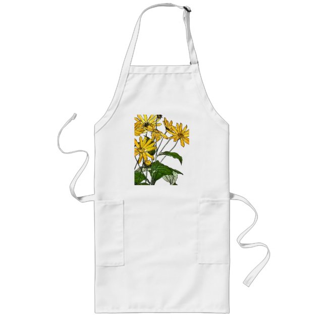 Art Nouveau Sunflowers Long Apron (Front)