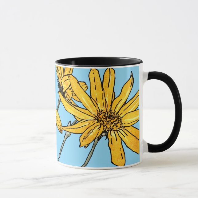Art Nouveau Sunflowers Mug (Right)