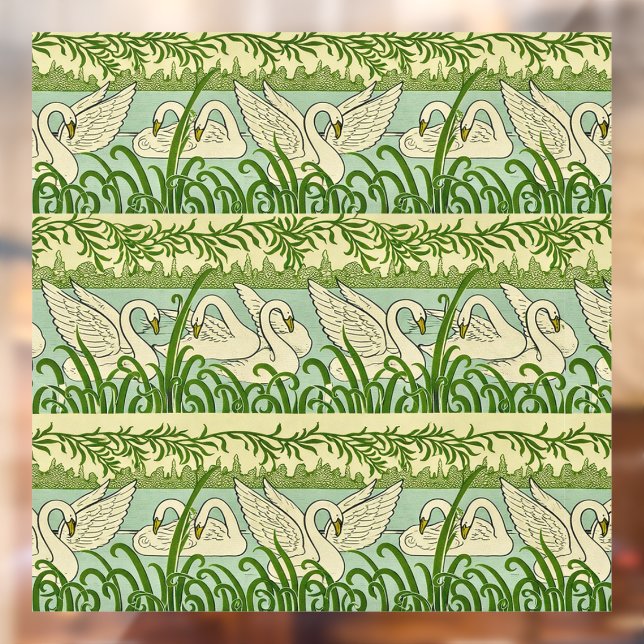 Art Nouveau Swan Pattern – Vintage Botanical Swan  (Sheet 2)
