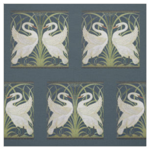 Art Nouveau Swans Pattern: Walter Crane Swan Print Fabric