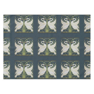 Art Nouveau Swans Pattern: Walter Crane Swan Print Tablecloth
