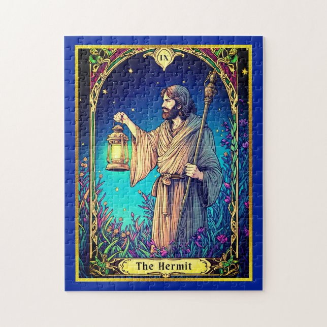 Art Nouveau Tarot Card, The Hermit Jigsaw Puzzle (Vertical)