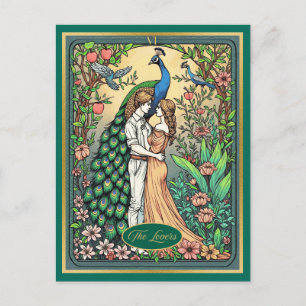 Art Nouveau Tarot Card, The Lovers Postcard