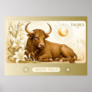 Art Nouveau Taurus Zodiac Wall Art