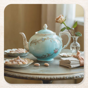 Art Nouveau Teapot Coaster Set