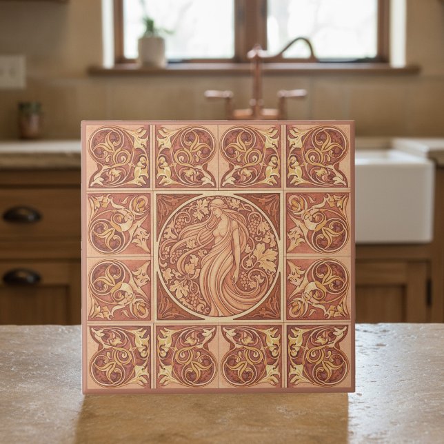Art Nouveau Terra Cotta Muse Pat#6 ID1193 Tile (Creator Uploaded)