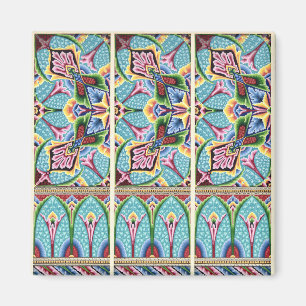 Art nouveau textile art Christopher dresser Magnet