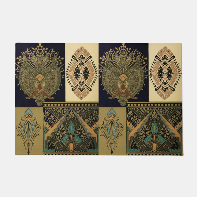 Art nouveau textile pattern Christopher dresser Doormat (Front)
