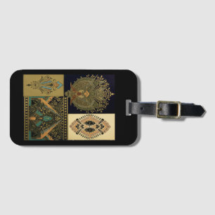 Art nouveau textile pattern Christopher dresser Luggage Tag