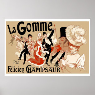 Art Nouveau Theatre play ad La Gomme Poster