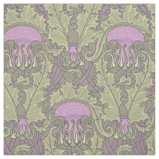 Art Nouveau Thistle Damask Fabric