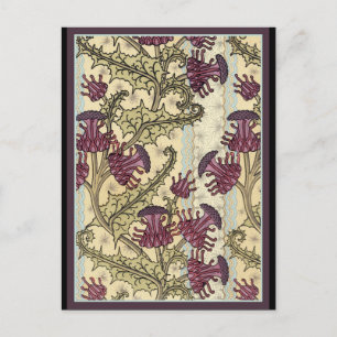 Art Nouveau Thistle flower Postcard