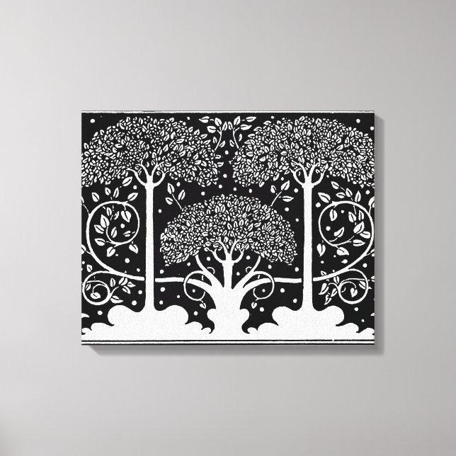 Art Nouveau Tree Beardsley Pattern Canvas Print (Front)