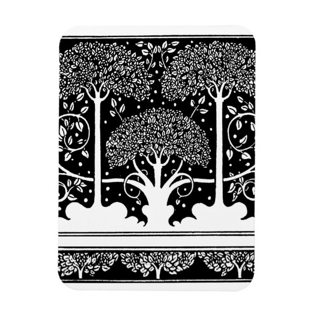 Art Nouveau Tree Beardsley Pattern Magnet (Vertical)