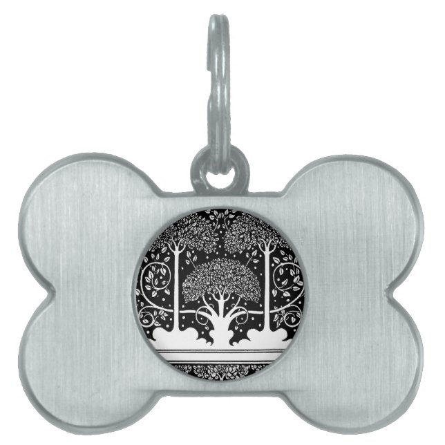 Art Nouveau Tree Beardsley Pattern Pet Name Tag (Front)