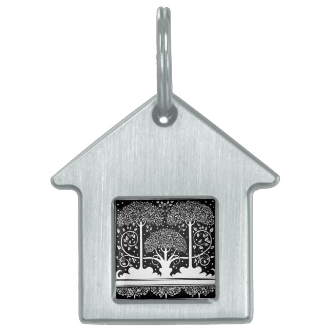 Art Nouveau Tree Beardsley Pattern Pet Tag (Front)