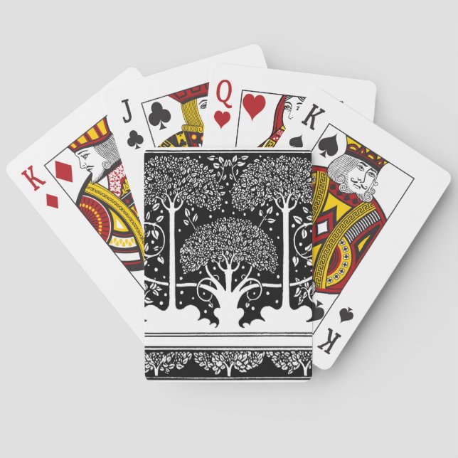 Art Nouveau Tree Beardsley Pattern Playing Cards (Back)