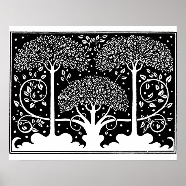 Art Nouveau Tree Beardsley Pattern Poster (Front)