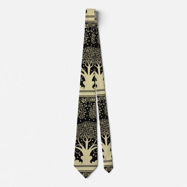 Art Nouveau Tree Beardsley Pattern Tie (Front)
