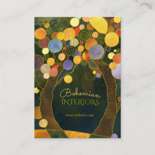 Art Nouveau Trees Interior Design Business Card