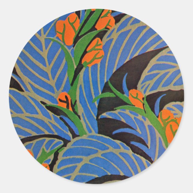 Art Nouveau Tropical Night - Sticker (Front)
