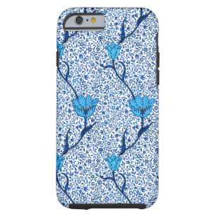 Art Nouveau Tulip Damask, Cobalt Blue Tough iPhone 6 Case