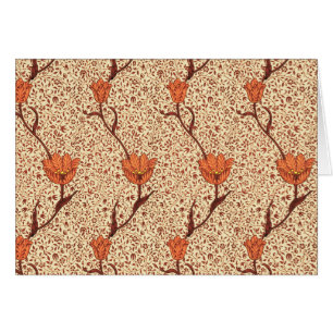 Art Nouveau Tulip Damask, Coral and Beige