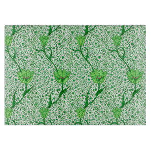 Art Nouveau Tulip Damask, Emerald Green Cutting Board