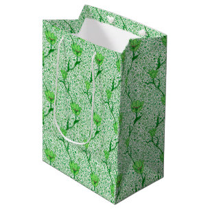 Art Nouveau Tulip Damask, Emerald Green Medium Gift Bag