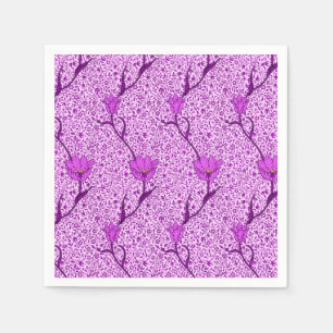 Art Nouveau Tulip Damask, Violet and Orchid Napkin