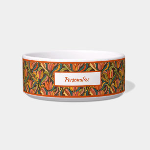Art Nouveau Tulip Floral Personalised Design Bowl