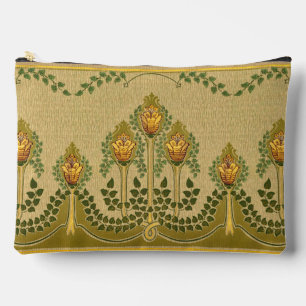 Art Nouveau Tulip Flower Pyramid Shape Makeup Accessory Pouch