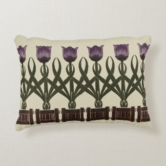 Art Nouveau Tulips Decorative Cushion