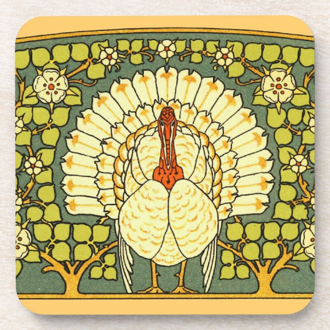 Art Nouveau Turkey Coaster (Front)