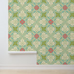 Art Nouveau Victorian Ornate Leaf Floral Pattern Wallpaper<br><div class="desc">Add some antique beauty to your walls with this ornate embellished pattern inspired by Art Nouveau. In vintage shades of green,  cream,  and pink,  this beautiful wallpaper design includes interwoven,  stylised leaves and flowers.</div>