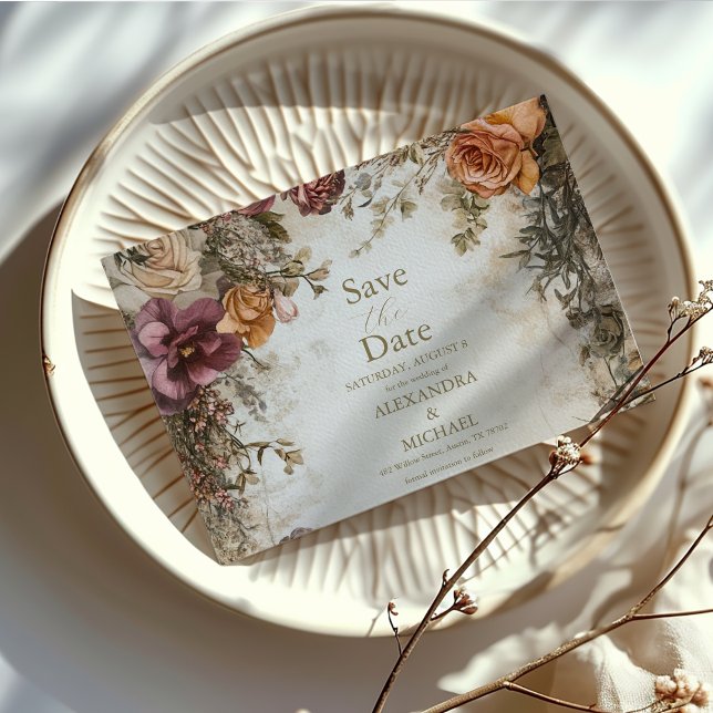 Art Nouveau Victorian Royal Floral Wedding  Save The Date (Creator Uploaded)