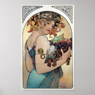 Art Nouveau vintage 1897 "Fruit" by Alphonse Mucha Poster