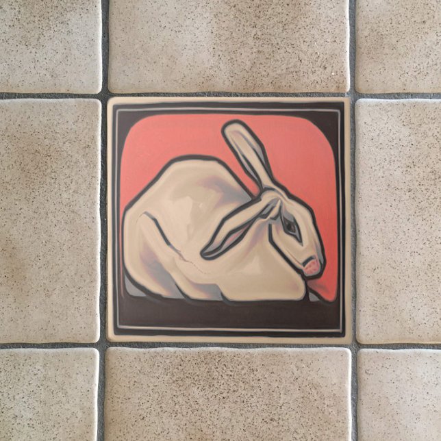 Art Nouveau Vintage Bunny Rabbit Animal Theme Tile (Creator Uploaded)
