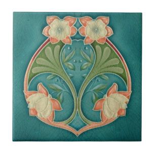 Art Nouveau Vintage Design Feature Tile 2 Sizes