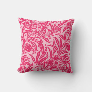 Art Nouveau Vintage Floral Botanical Wood Block Cushion