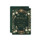 Art Nouveau Vintage Floral Green and gold Wedding