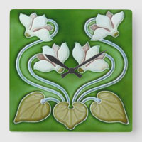 Art Nouveau Vintage Flowers Ceramic Tile