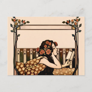Art Nouveau Vintage reader Postcard