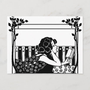 Art Nouveau Vintage reader Postcard