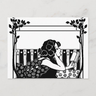 Art Nouveau Vintage reader Postcard
